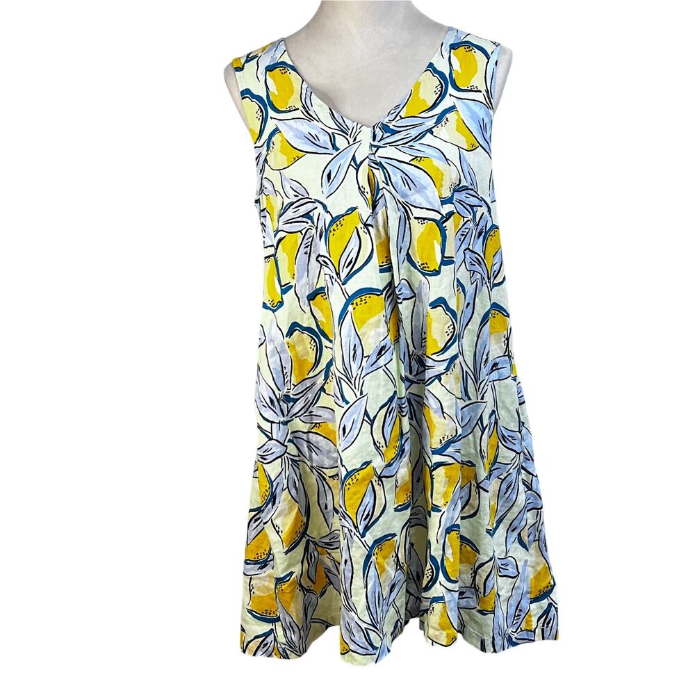 100% Linen Size S A-Line Dress | Pastel Floral | Summer Coastal Vacation